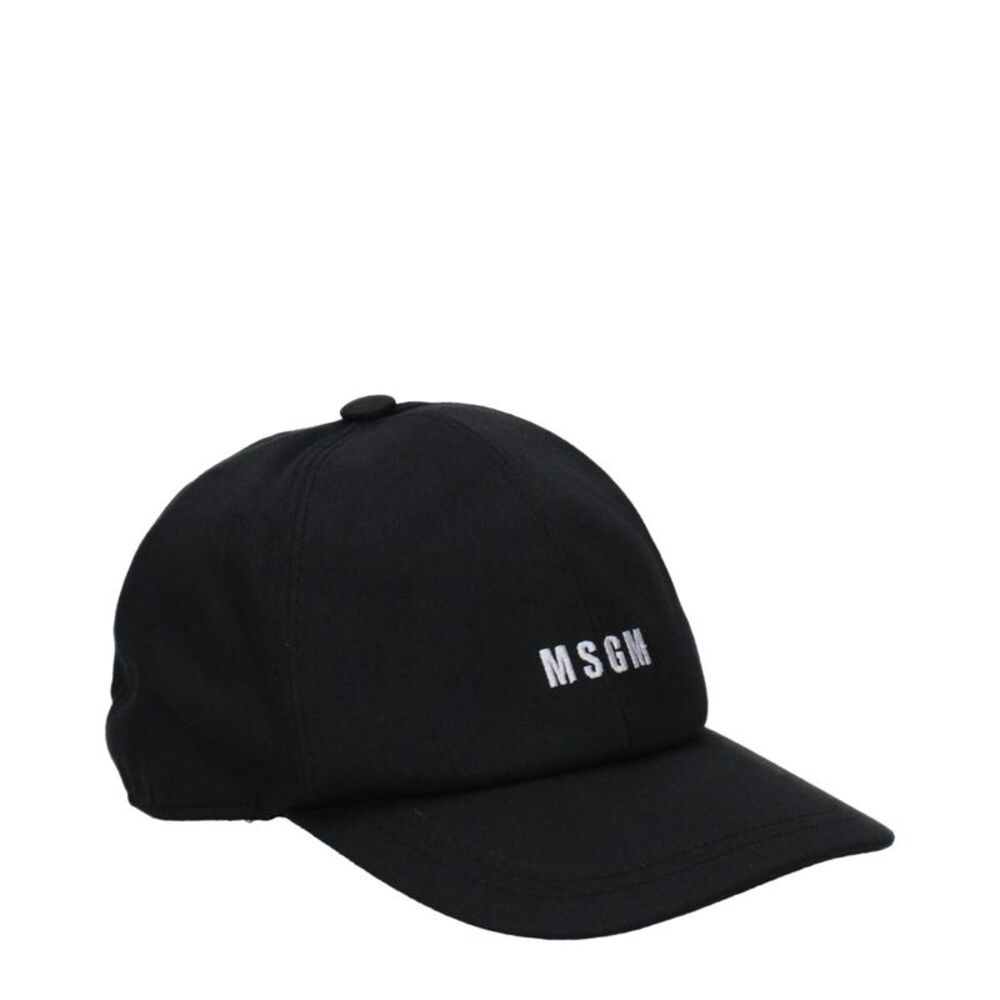MSGM Black Cotton Cap (Baseball Men's Hat)